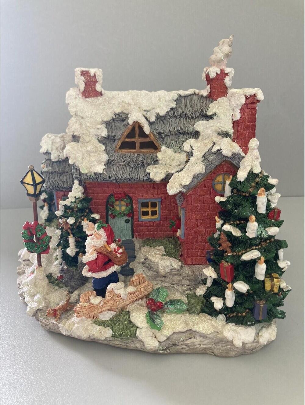 Michaels Christmas Santa North Pole House Lights 10" X 9" X 8"